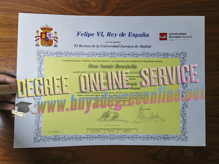 Universidad Europea de Madrid diploma